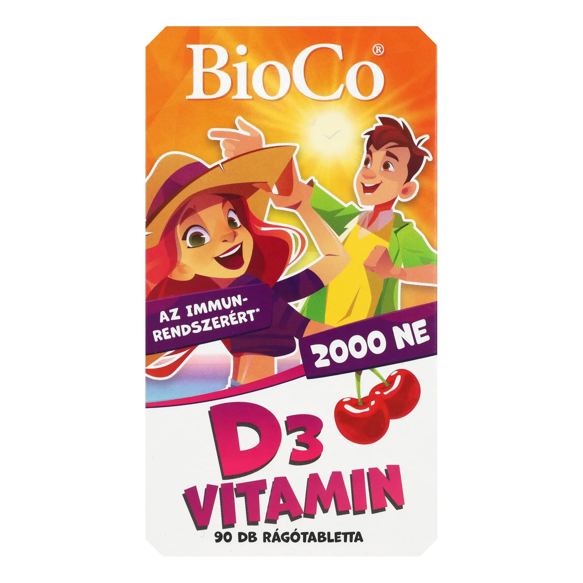 BioCo D3-vitamin 2000 NE cseresznye ízű rágótabletta 90db