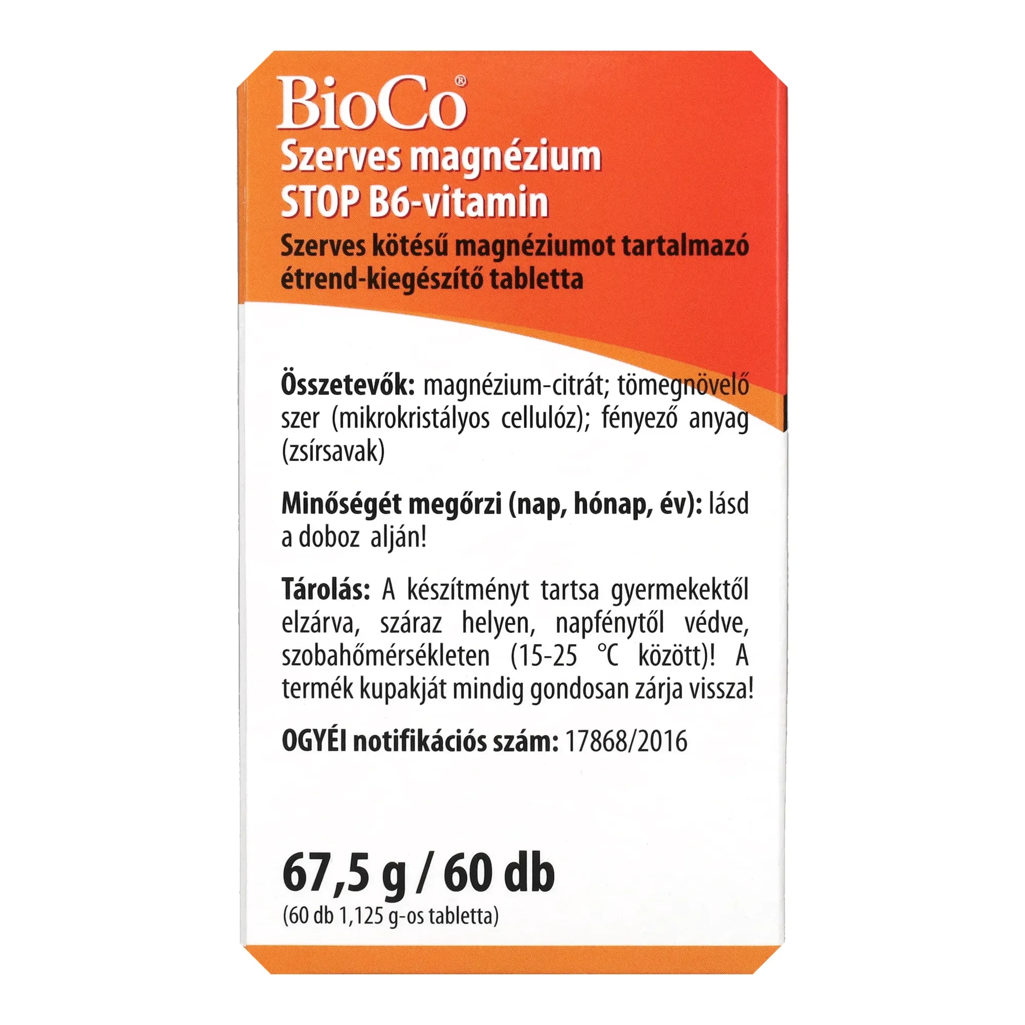 BioCo Szerves Magnézium STOP B6 60db