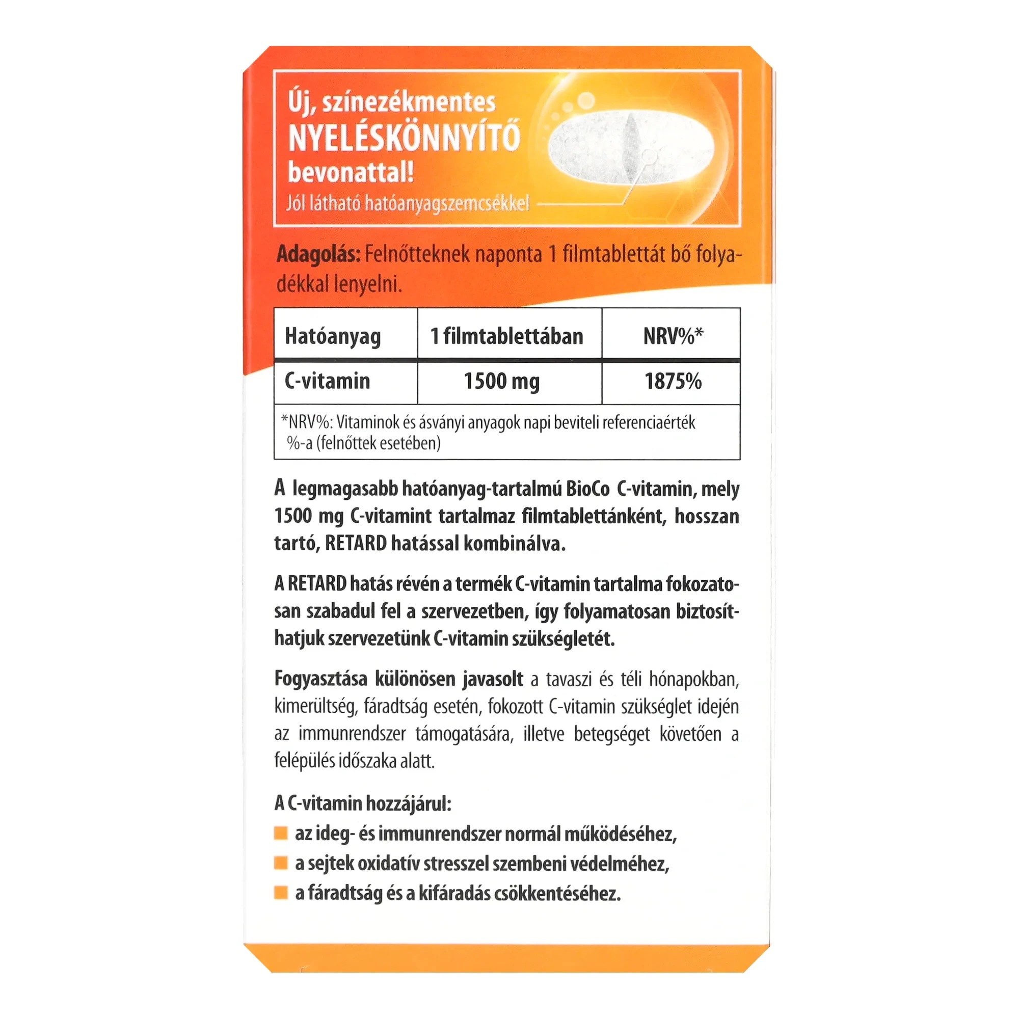 BioCo MEGA C-vitamin 1500 mg filmtabletta 100db