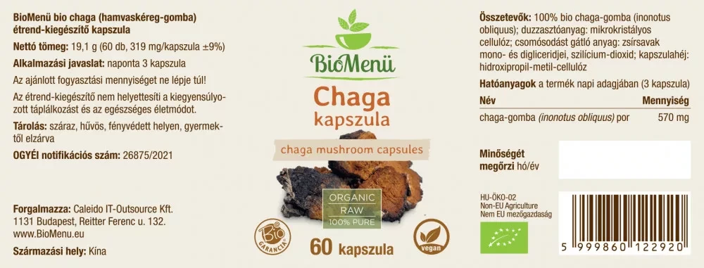 BioMenü BIO CHAGA kapszula 60 db