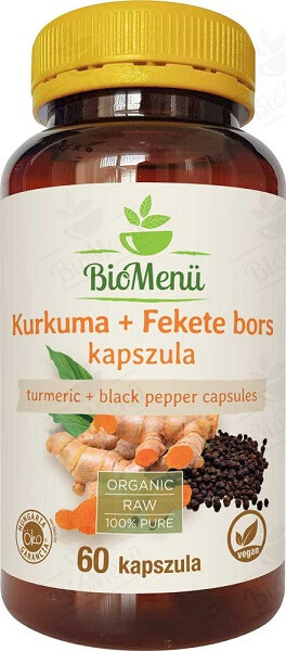 BioMenü BIO KURKUMA + FEKETE BORS kapszula 60 db