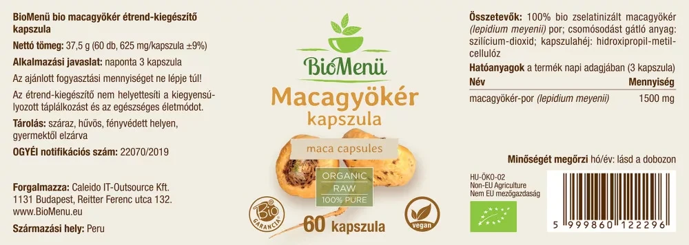 BioMenü Macagyökér kapszula 60db