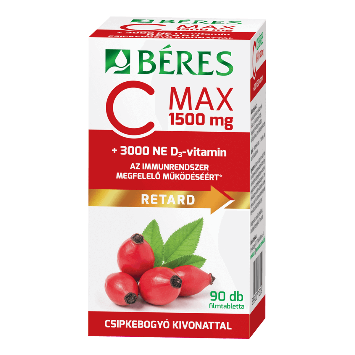 Béres C-vitamin 1500 mg csipkebogyó + D3-vitamin 90db