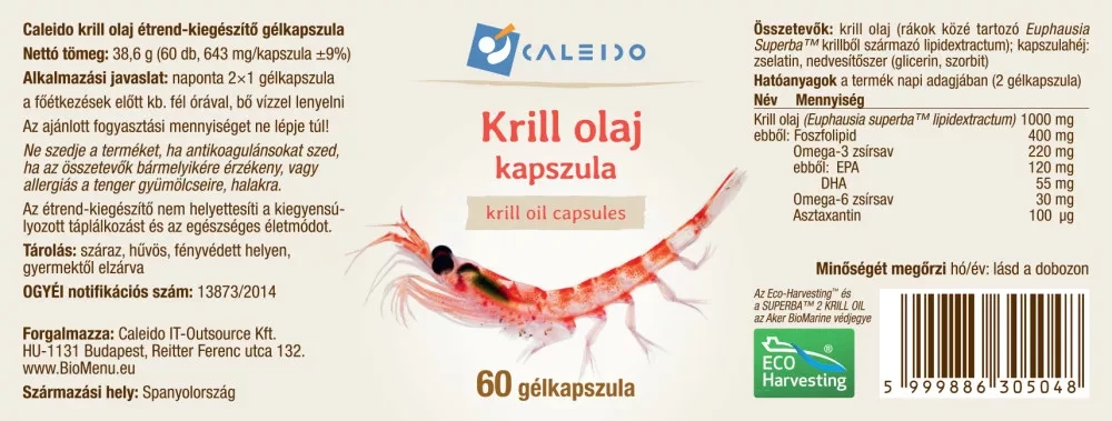 Caleido Krill olaj gélkapszula 60 db