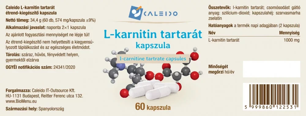 Caleido L-KARNITIN TARTARÁT kapszula 60 db