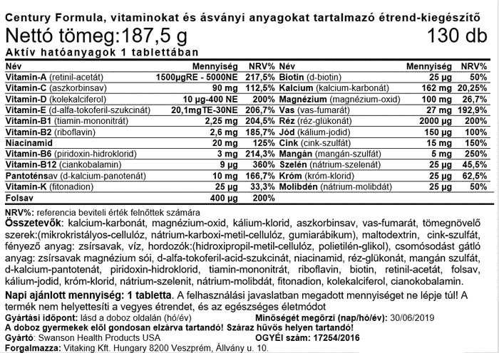 Century Formula vassal 130 db (Swanson)