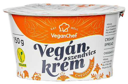 VeganChef Kenhető Növényi Krém Cheddar Ízesítésű 150g