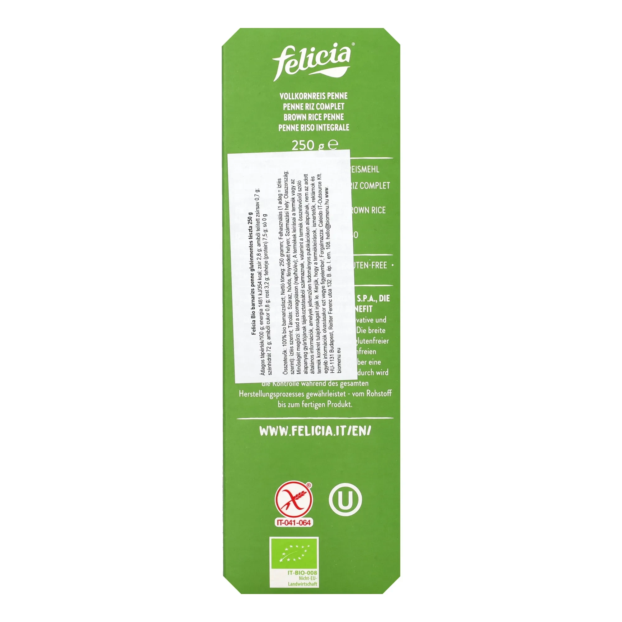 Felicia Bio barna rizs penne 250g