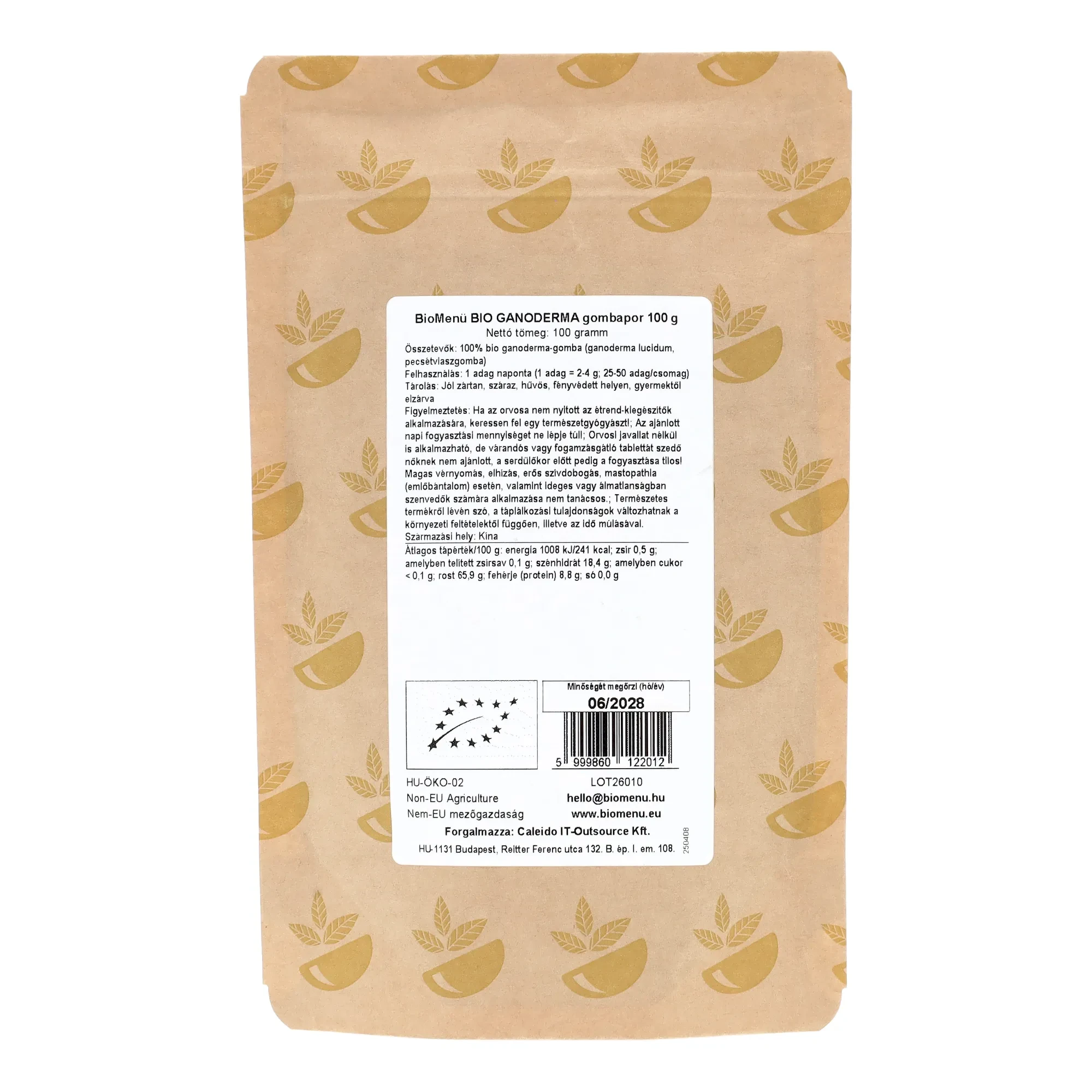 BioMenü BIO GANODERMA gombapor 100 g