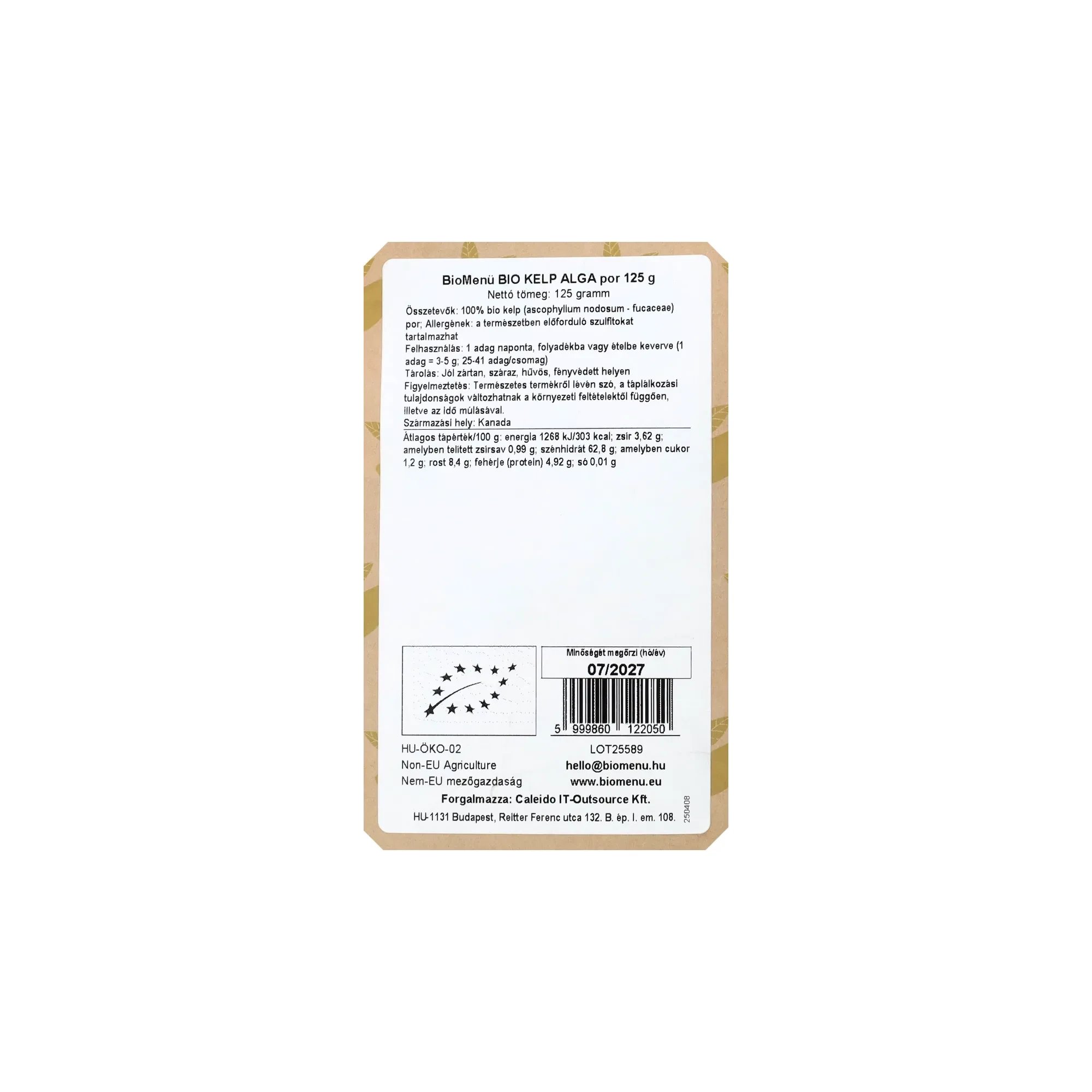 BioMenü BIO KELP por 125 g