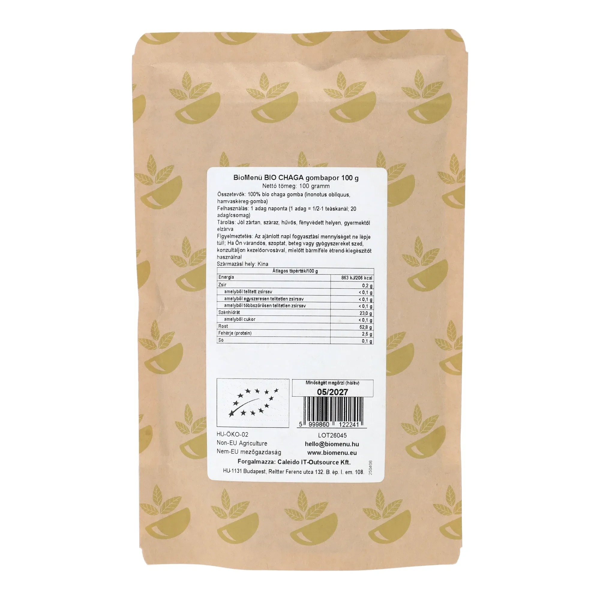 BioMenü BIO CHAGA gombapor 100g