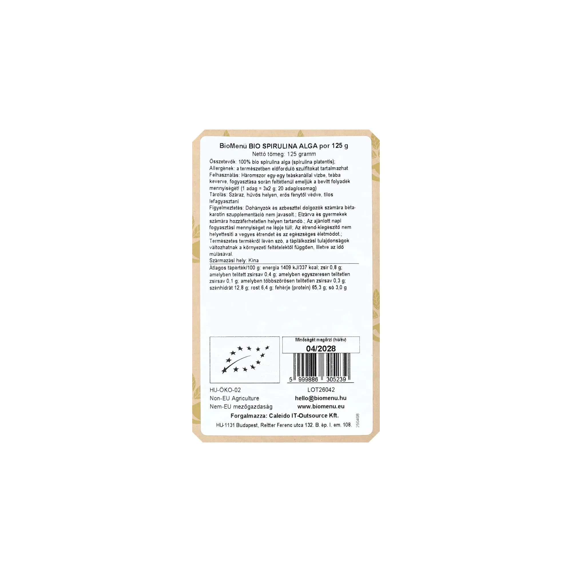 BioMenü Bio Spirulina por 125g