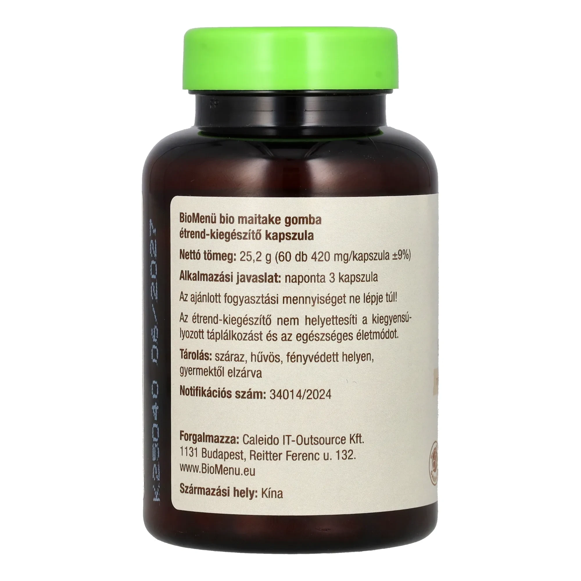 BioMenü BIO MAITAKE gomba kapszula 60 db