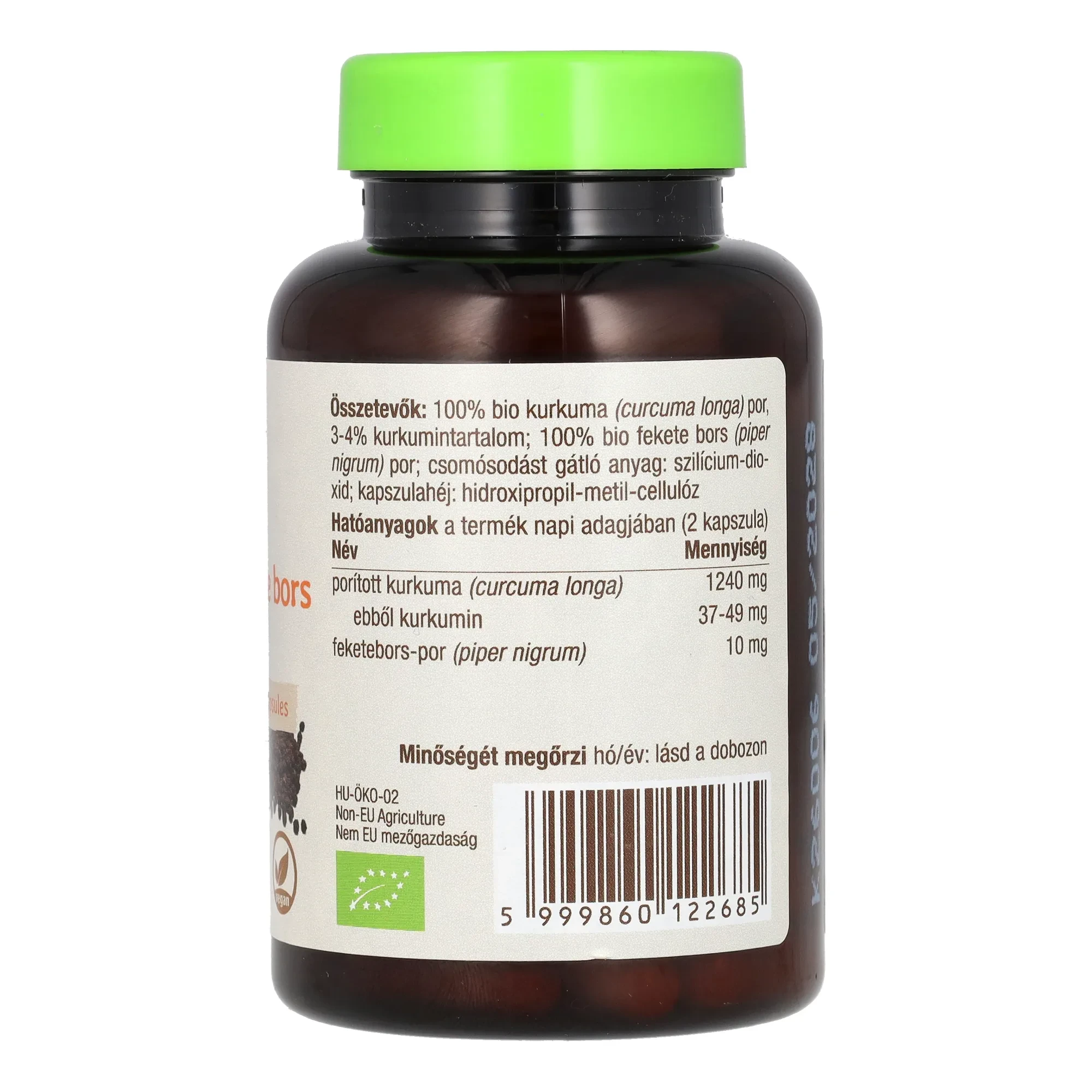 BioMenü BIO KURKUMA + FEKETE BORS kapszula 60 db