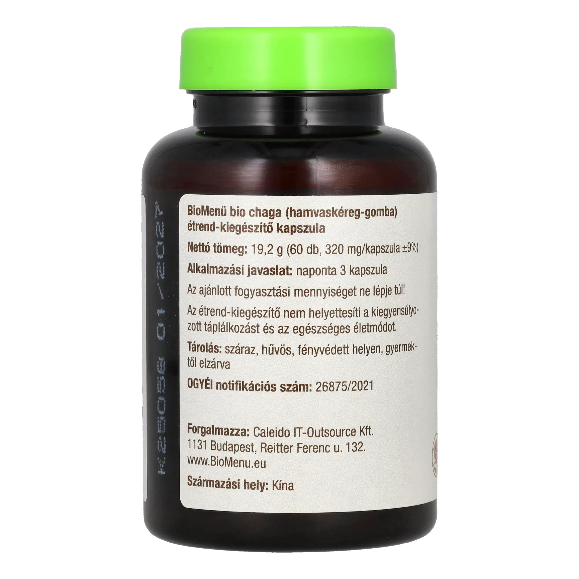 BioMenü BIO CHAGA kapszula 60 db