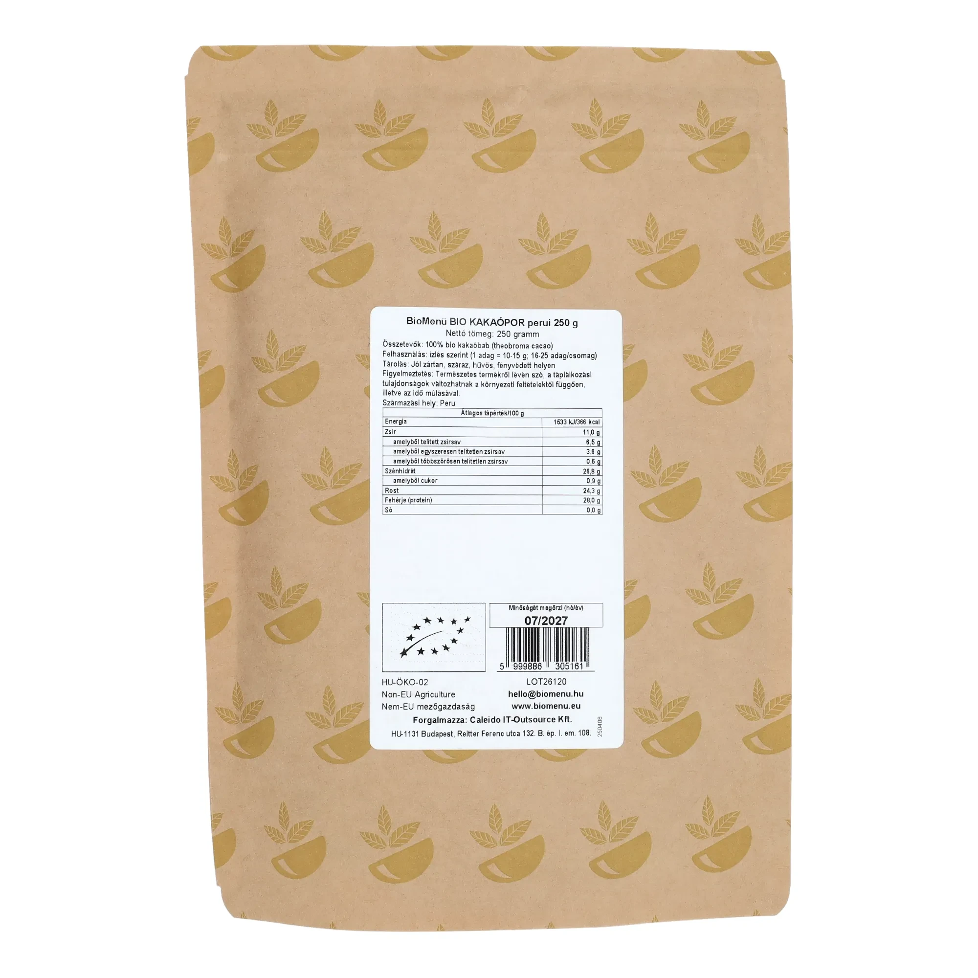BIO KAKAÓPOR perui 250 g