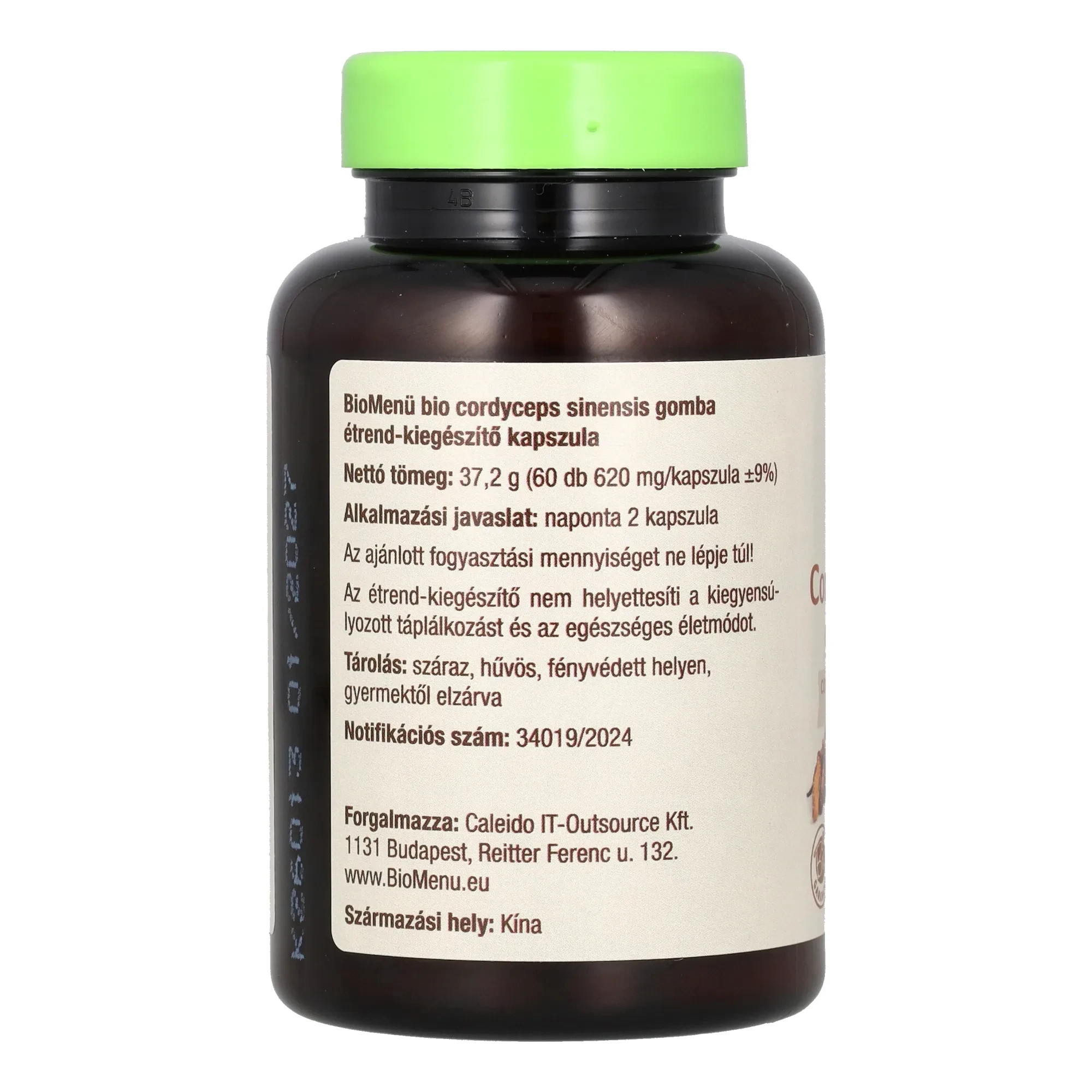 BioMenü BIO CORDYCEPS sinensis gomba kapszula 60 db