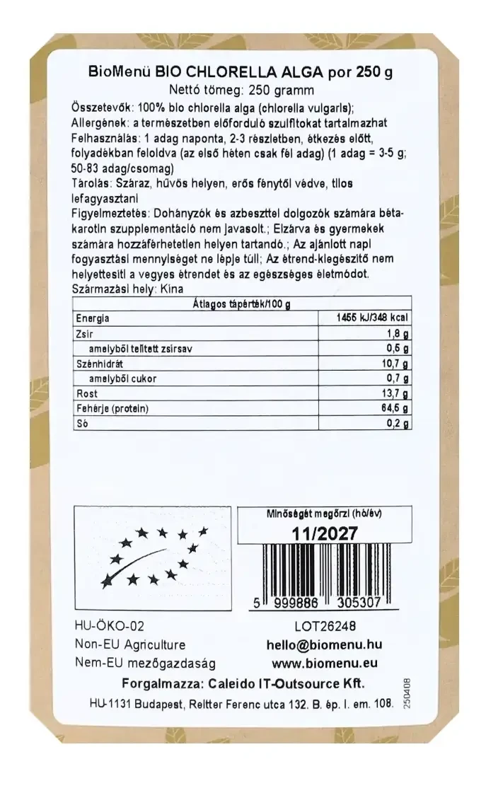 BIO CHLORELLA ALGA por 250 g