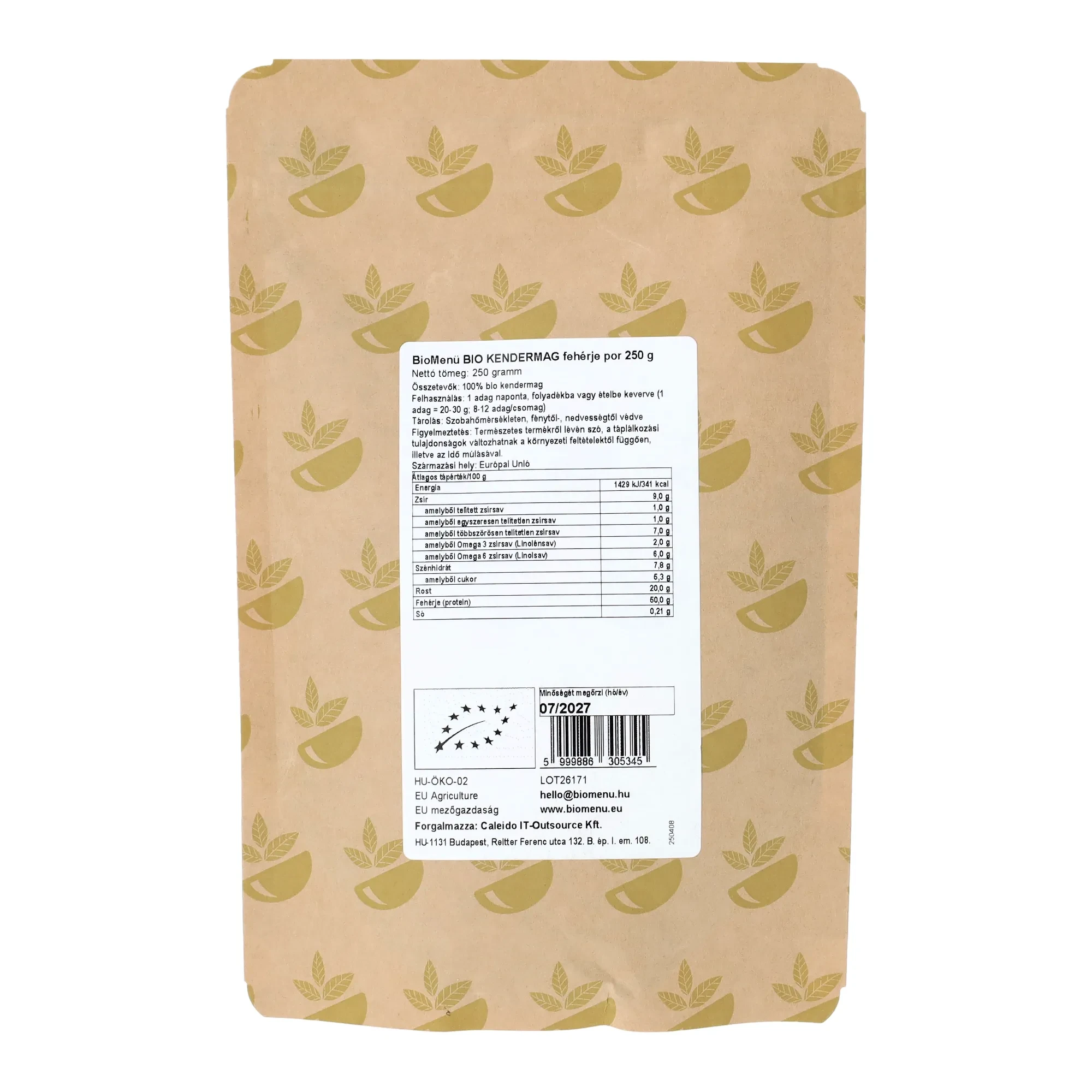 BioMenü Kendermag fehérje por 250g