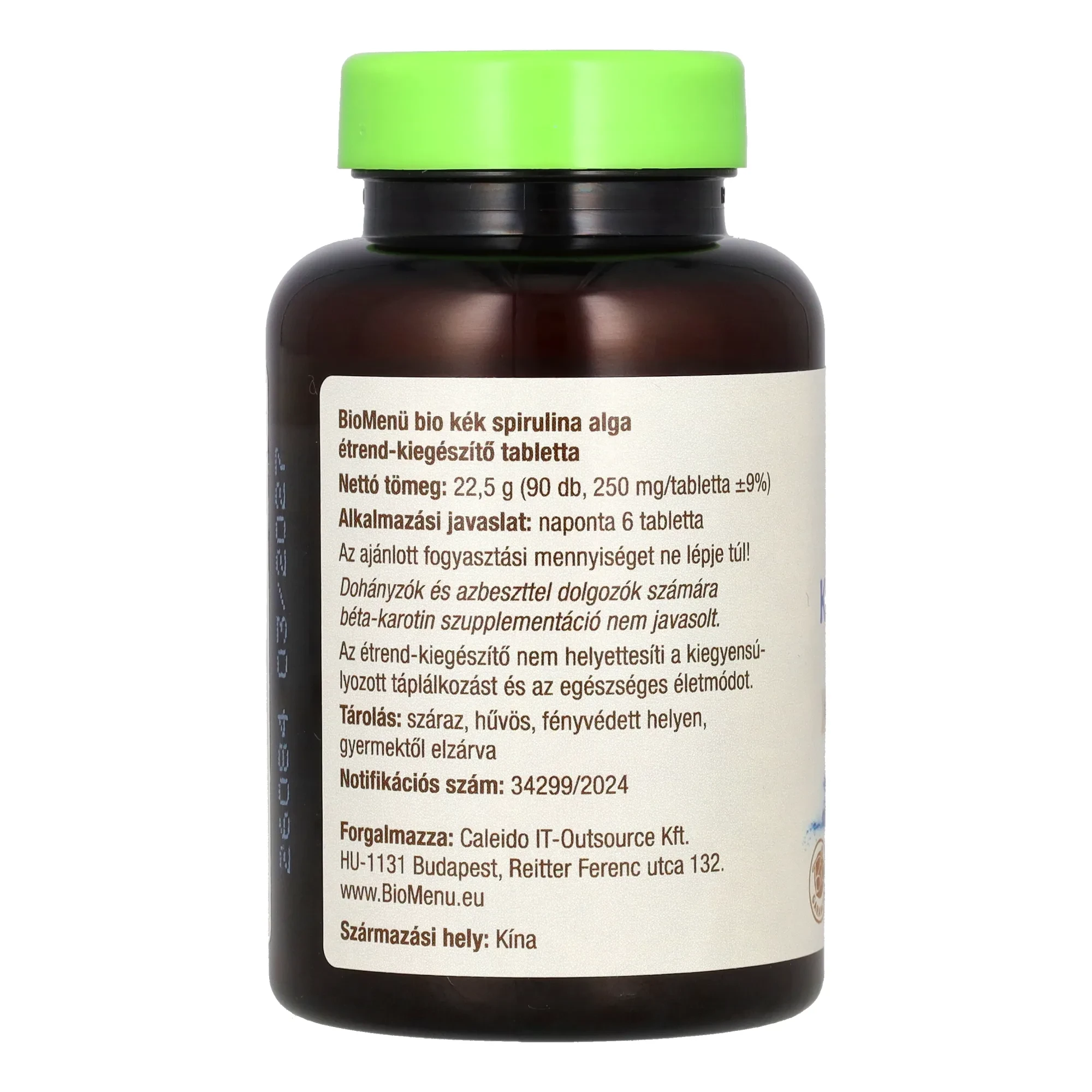 BioMenü BIO KÉK SPIRULINA ALGA tabletta 90 db