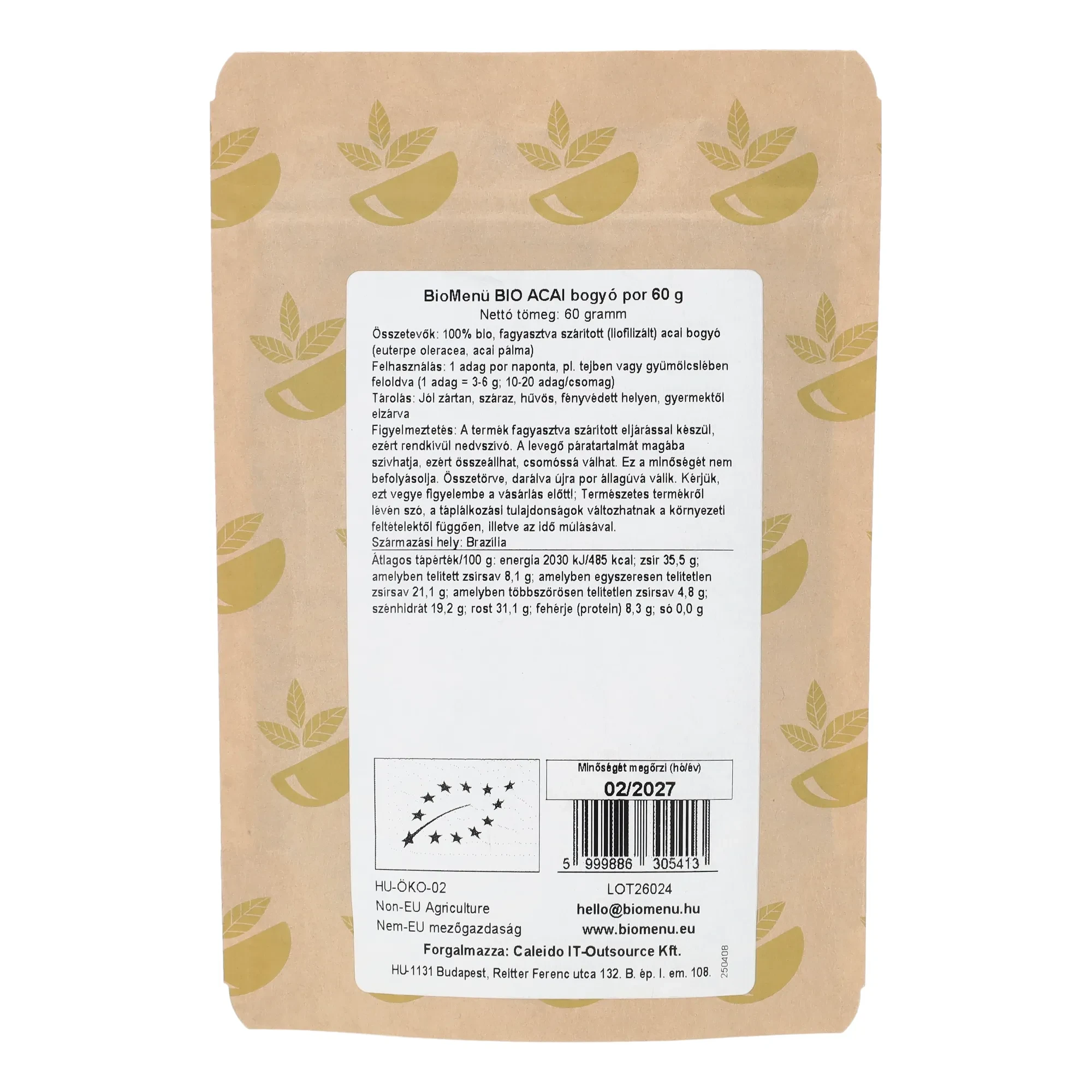 BioMenü BIO ACAI bogyó kivonat por 60 g