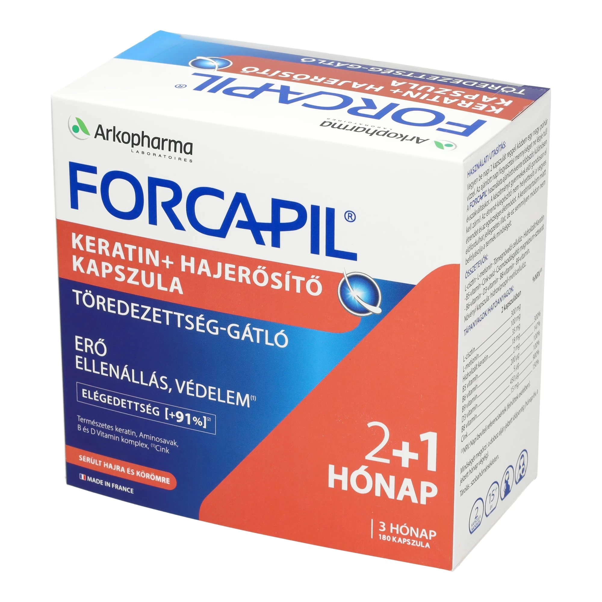 Forcapil Keratin+ Hajerősítő 180 db