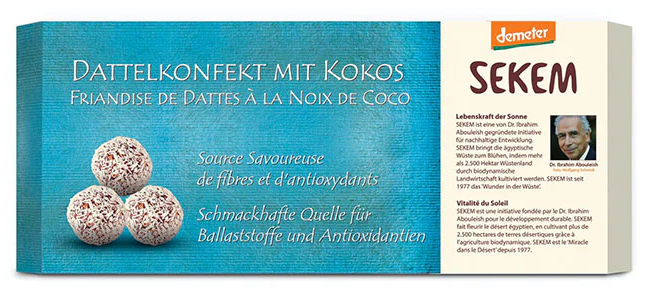 Sekem Biodinamikus Demeter Kókuszos datolyagolyó 120g
