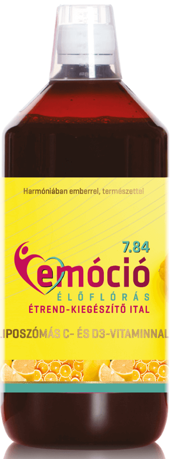 Emóció 7.84 élőflórás étrend-kiegészítő ital liposzómás C- és D3-vitaminnal 1L