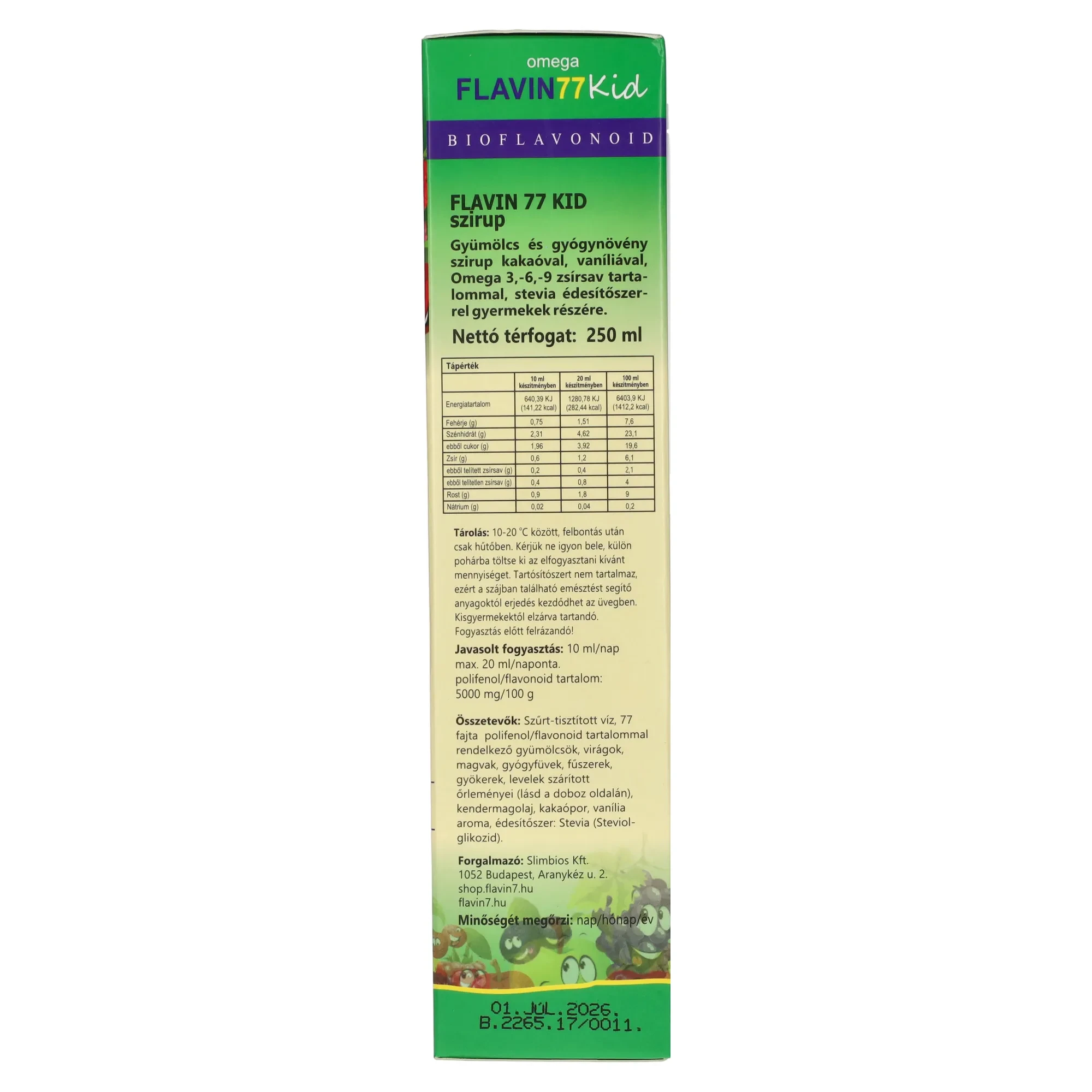 Flavin 77 Omega Kid szirup 250 ml (green)