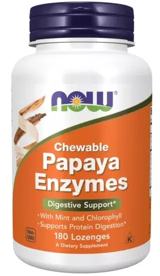 NOW Papaya enzime 180 db rágótabletta
