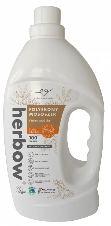 Herbow Folyékony Mosószer Színes Ruhákhoz - Virágos mező illattal 3000 ml