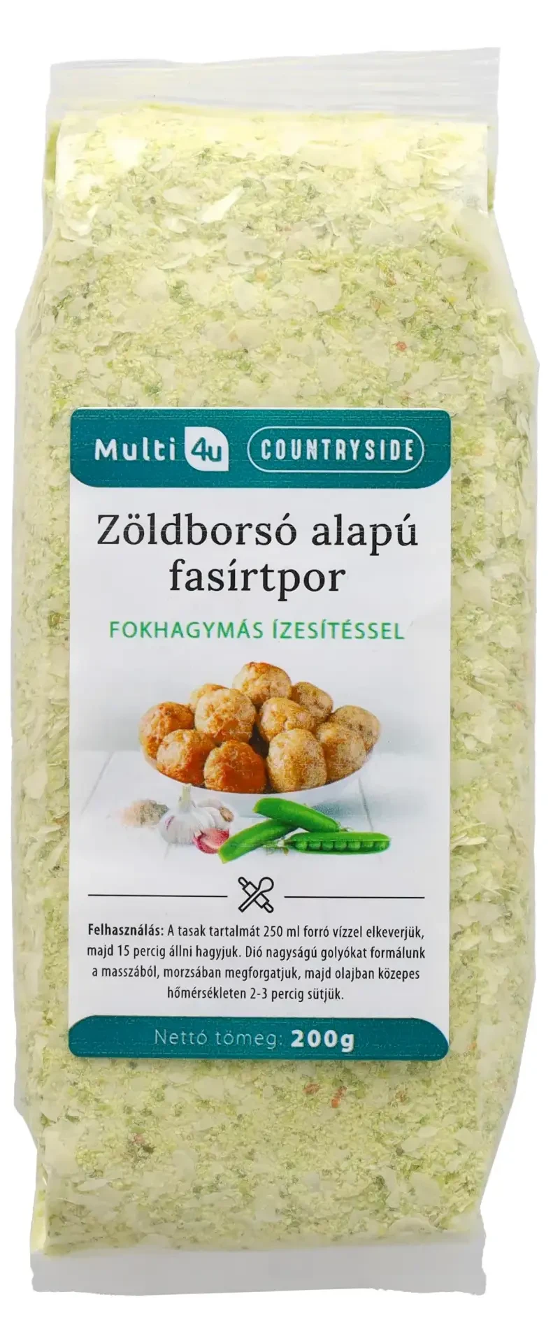 Multi 4U Countryside Zöldborsó fasírt fokhagymás 200g