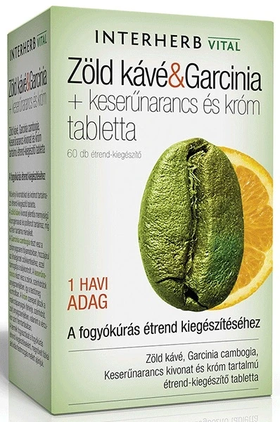 Interherb Vital zöldkávé & garcinia tabletta 60db