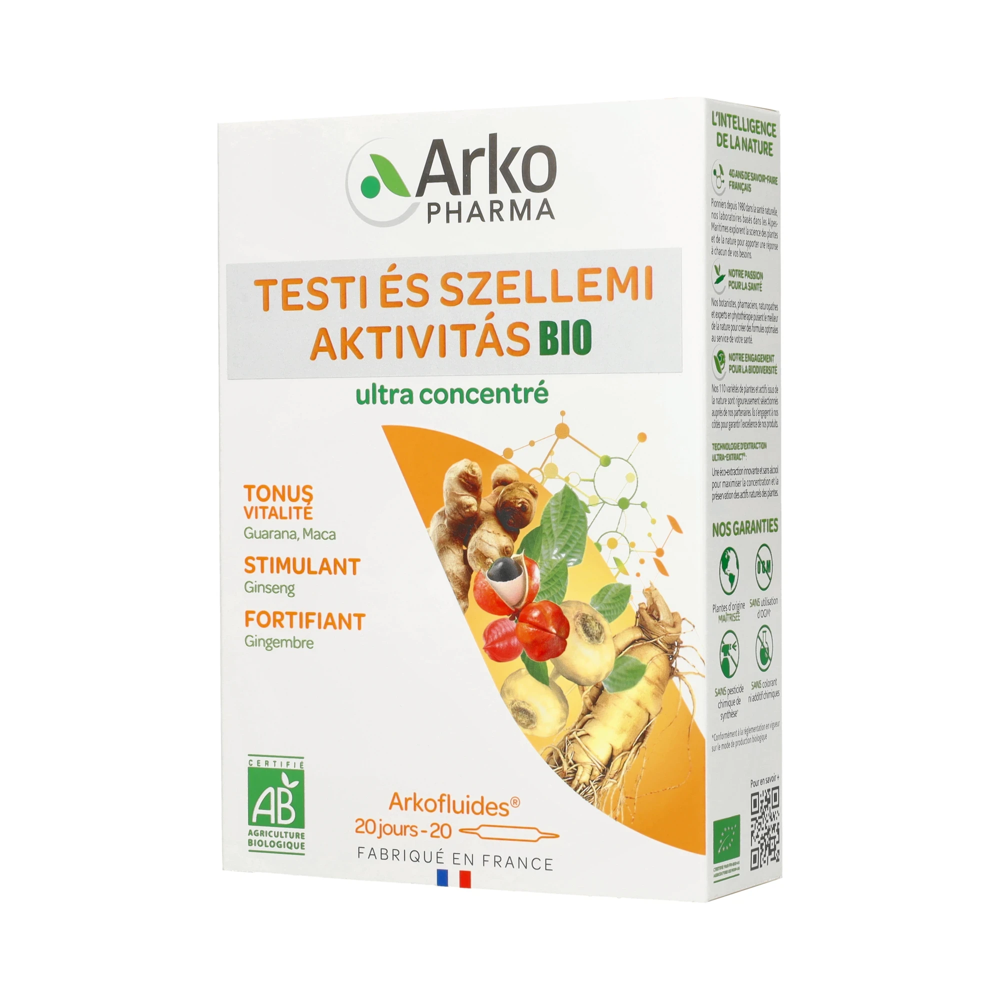 Arkofluids Bio Testi és szellemi aktivitás 20db ampulla