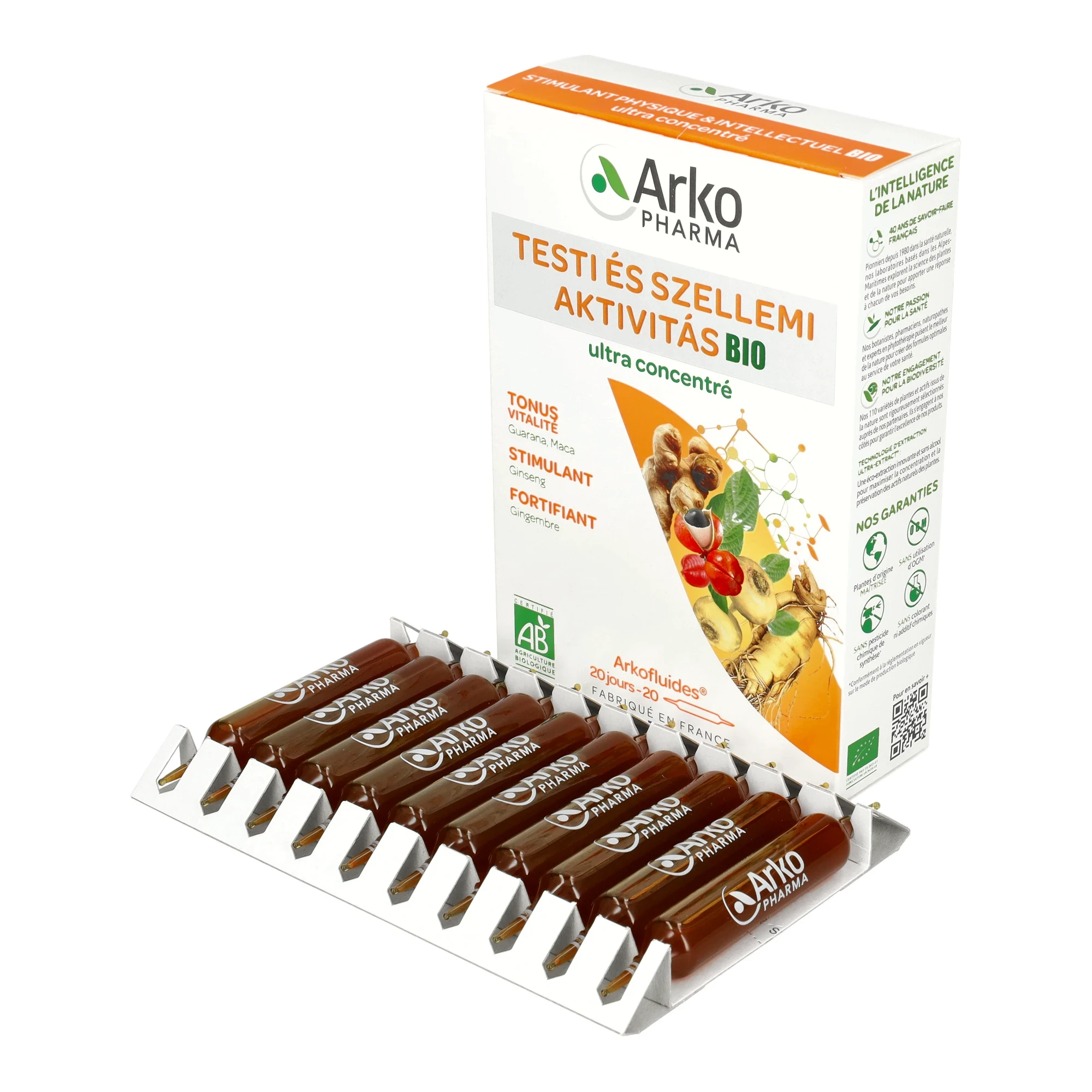 Arkofluids Bio Testi és szellemi aktivitás 20db ampulla
