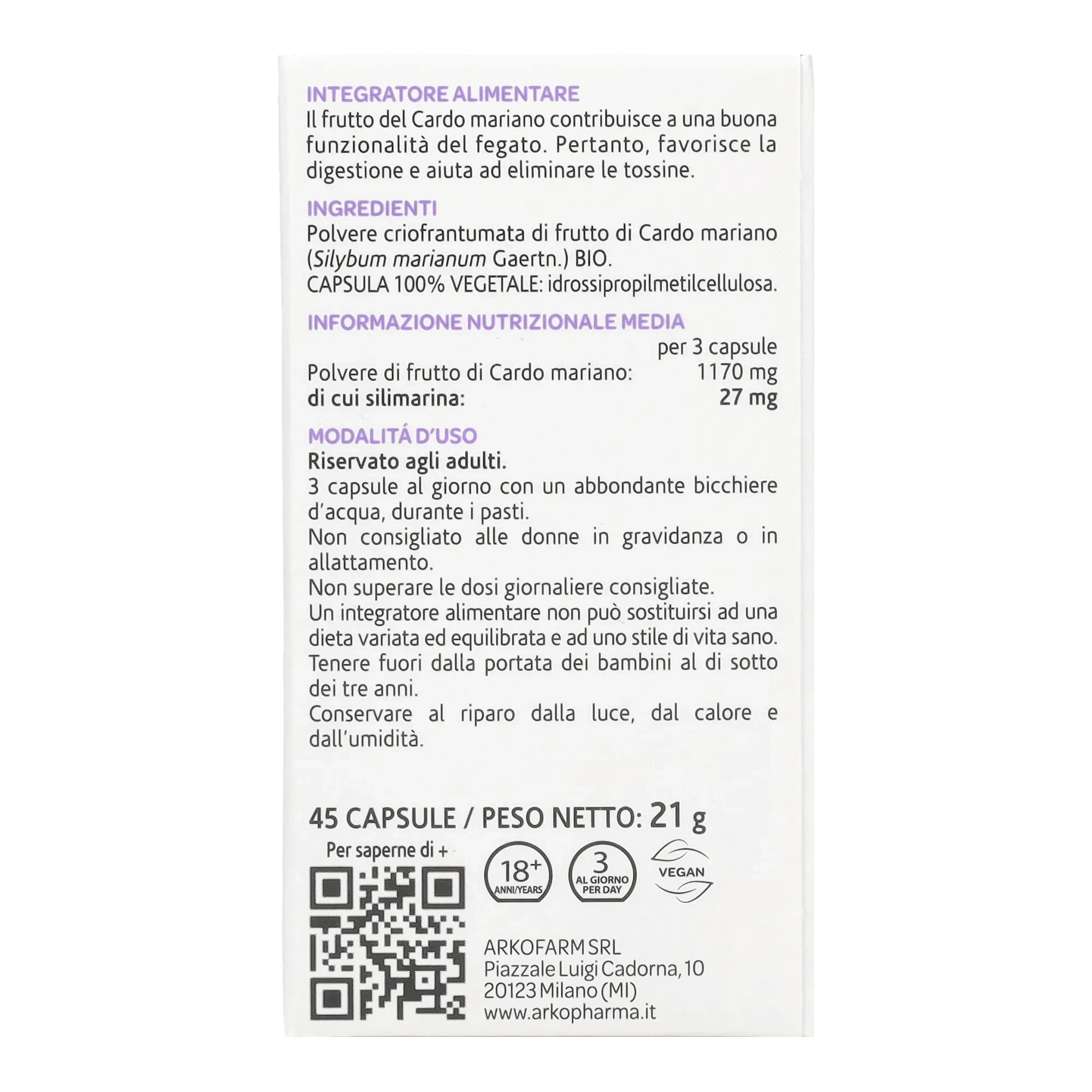 Arkocaps Máriatövis kapszula 45 db