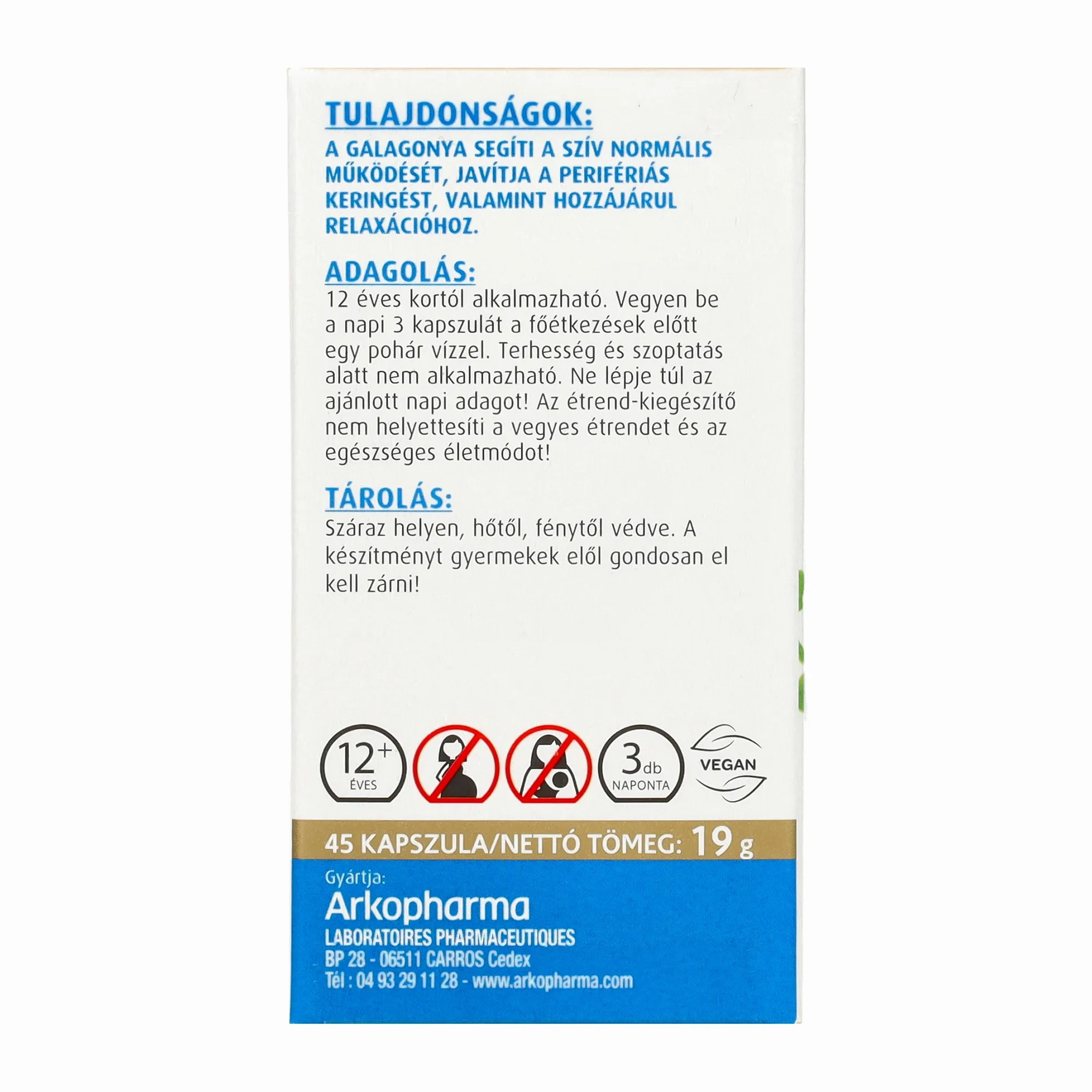Arkocaps Galagonya kapszula 45db