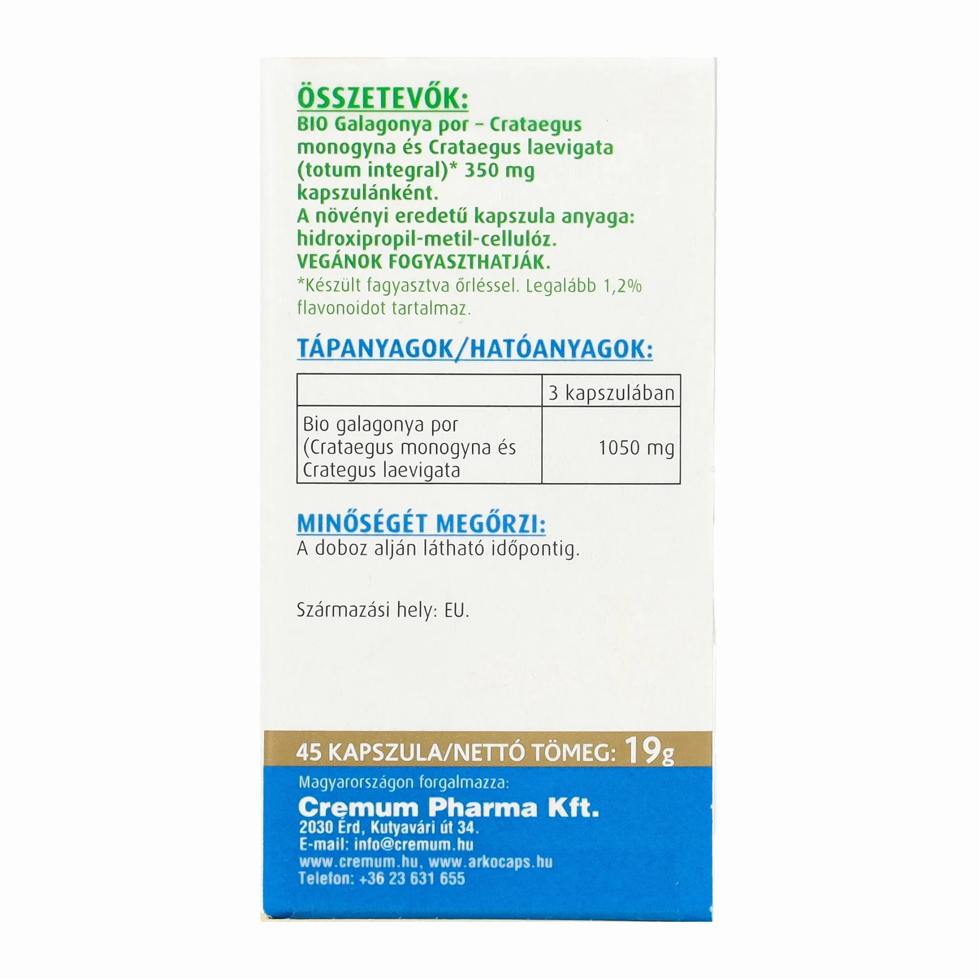 Arkocaps Galagonya kapszula 45db