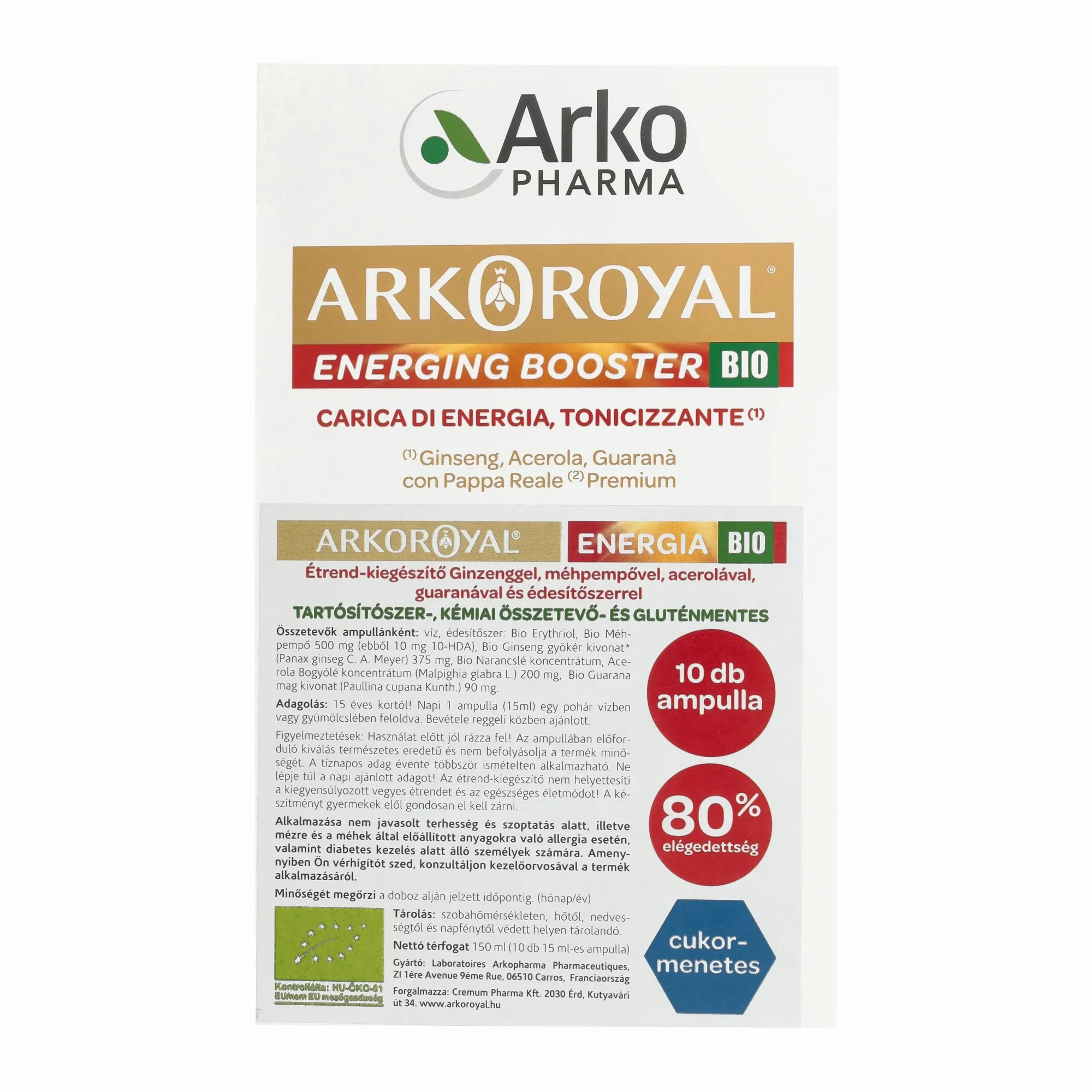 Arkoroyal Bio Méhpempő ampulla energia komplex 10 x 15ml