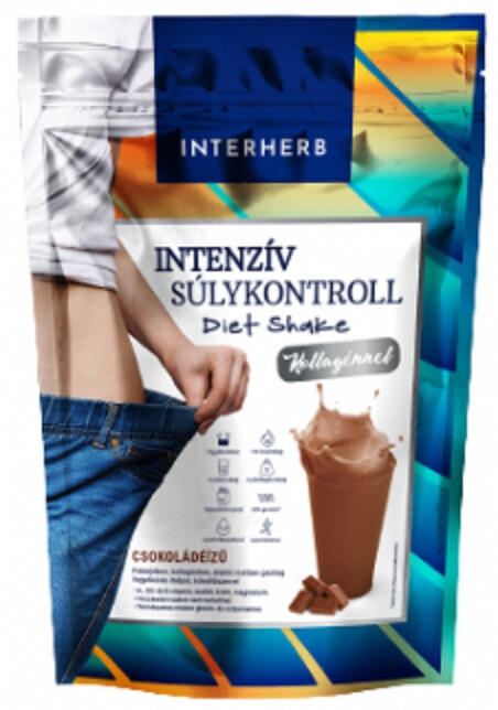 Interherb Intenzív SÚLYKONTROLL Eperízű Diet Shake kollagénnel 528g