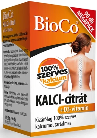 BioCo Kalci-citrát + D3-vitamin Megapack tabletta 90 db