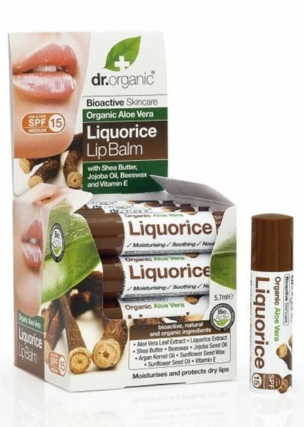 Dr. Organic Aloe Vera Édesgyökér ajakbalzsam 5,7 ml