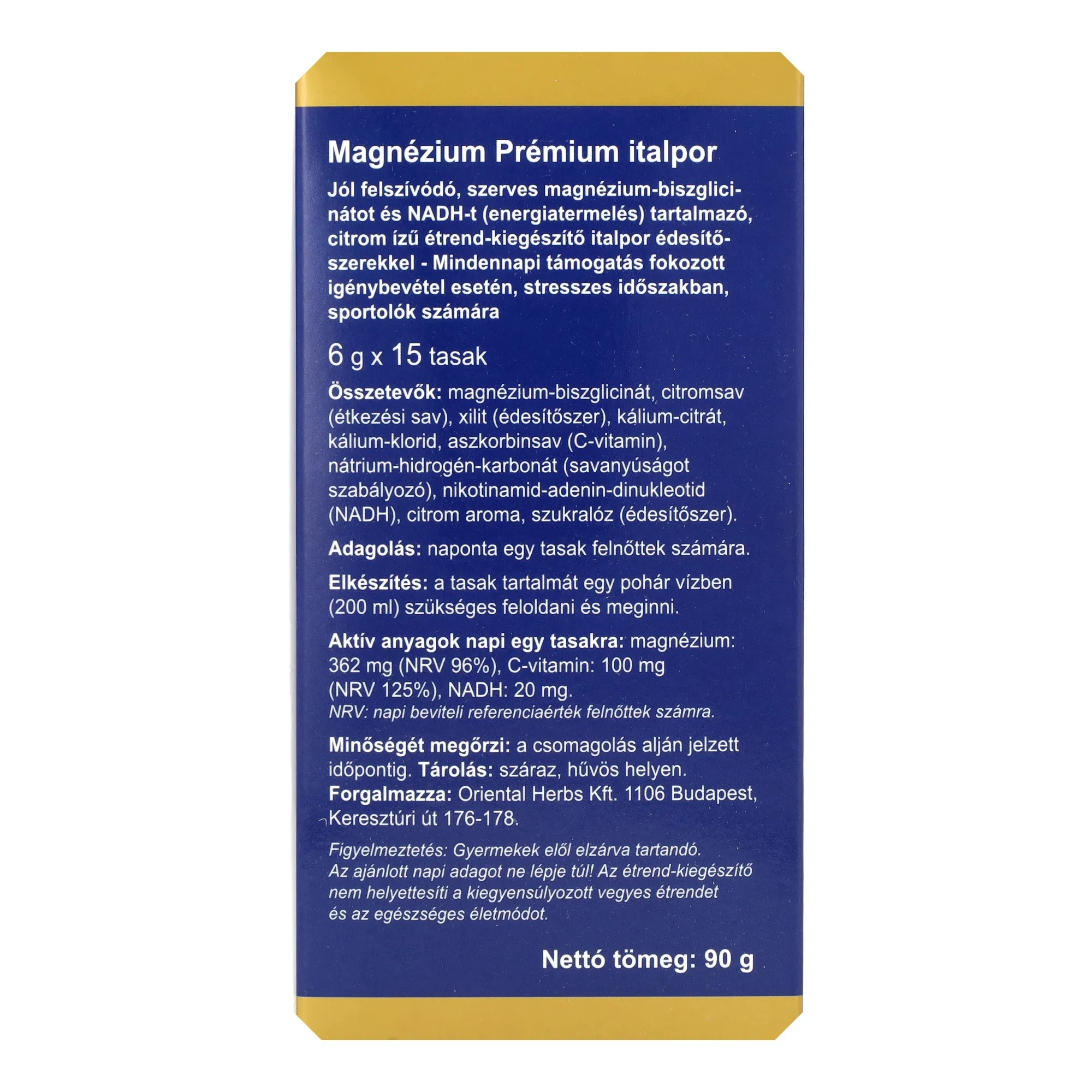 Dr. Chen Magnézium Biszglicinát 2590 mg + NADH Italopor 15 tasak