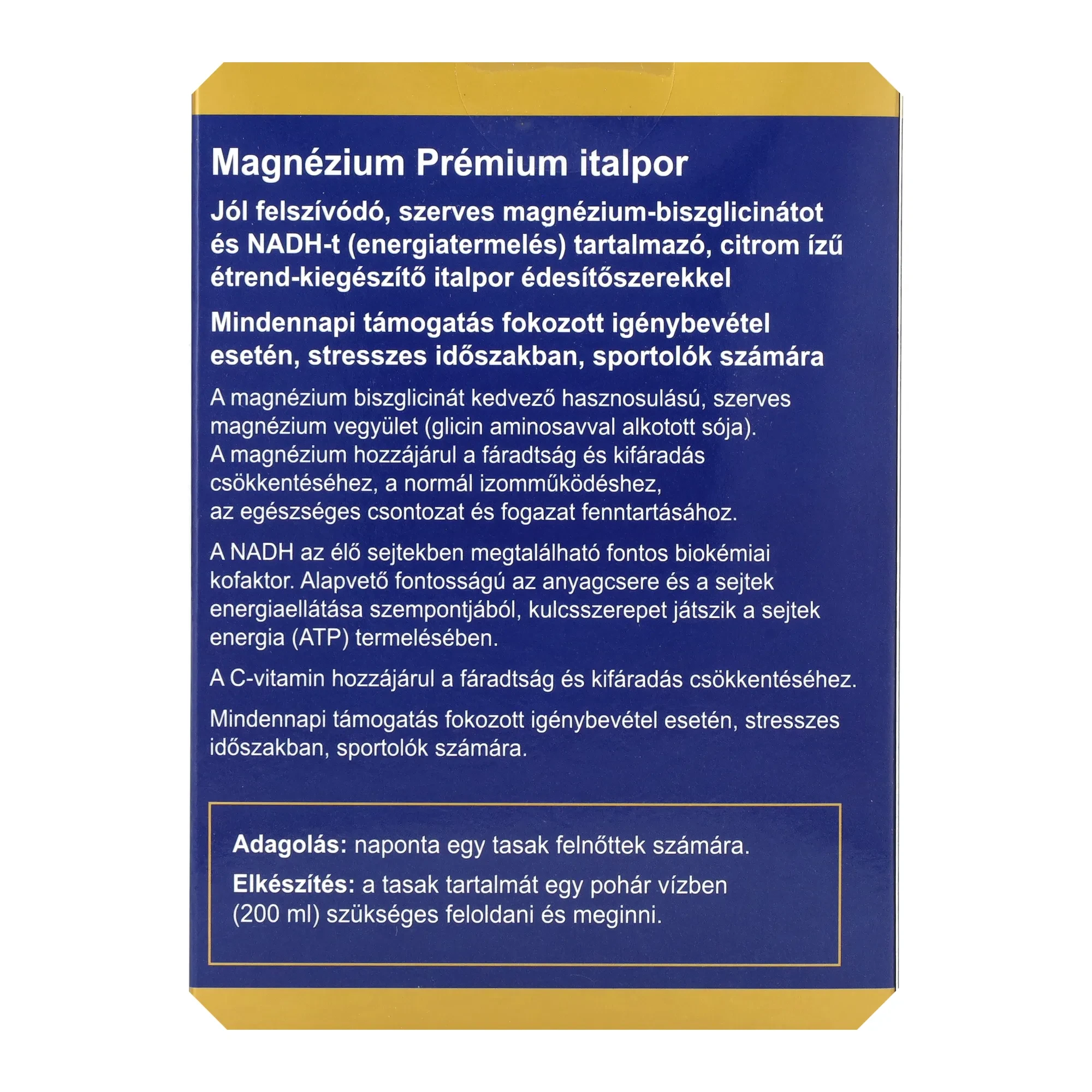Dr. Chen Magnézium Biszglicinát 2590 mg + NADH Italopor 15 tasak