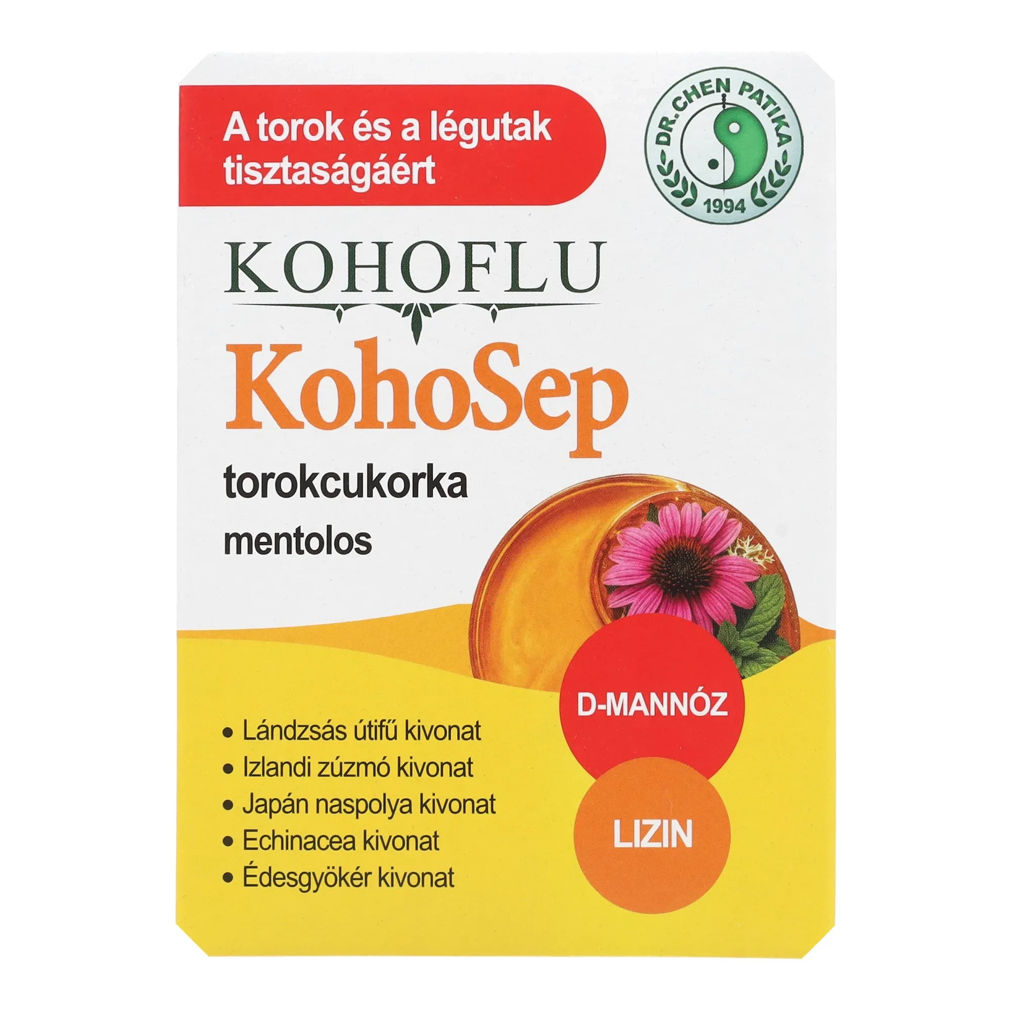 Dr. Chen Kohoflu KohoSep Torokcukorka Mentolos 12 db