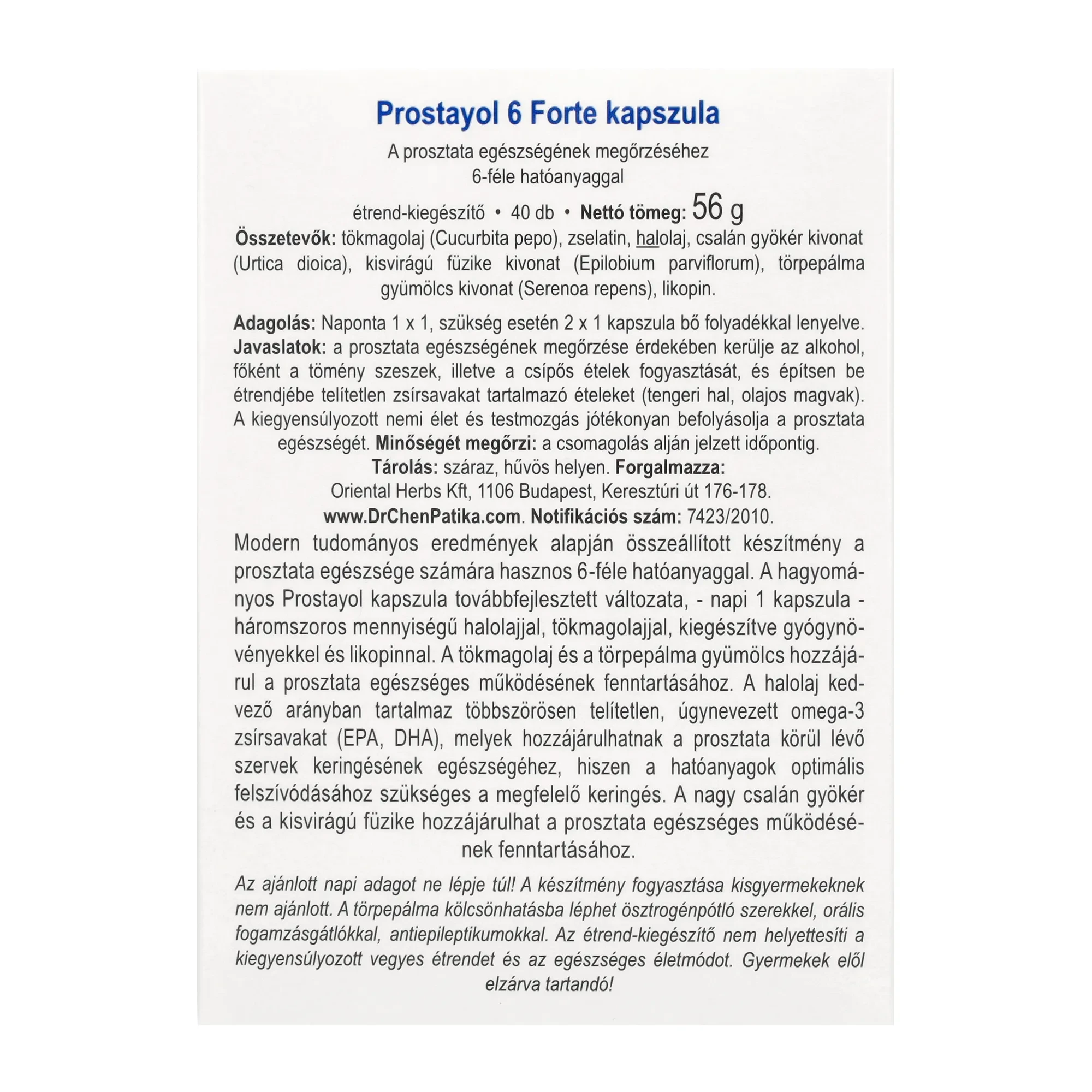 Dr. Chen Prostayol forte kapszula 40db