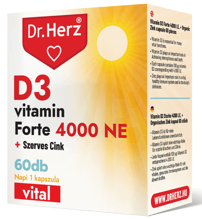 Dr. Herz D3 vitamin 4000NE+szerves cink 60db kapszula