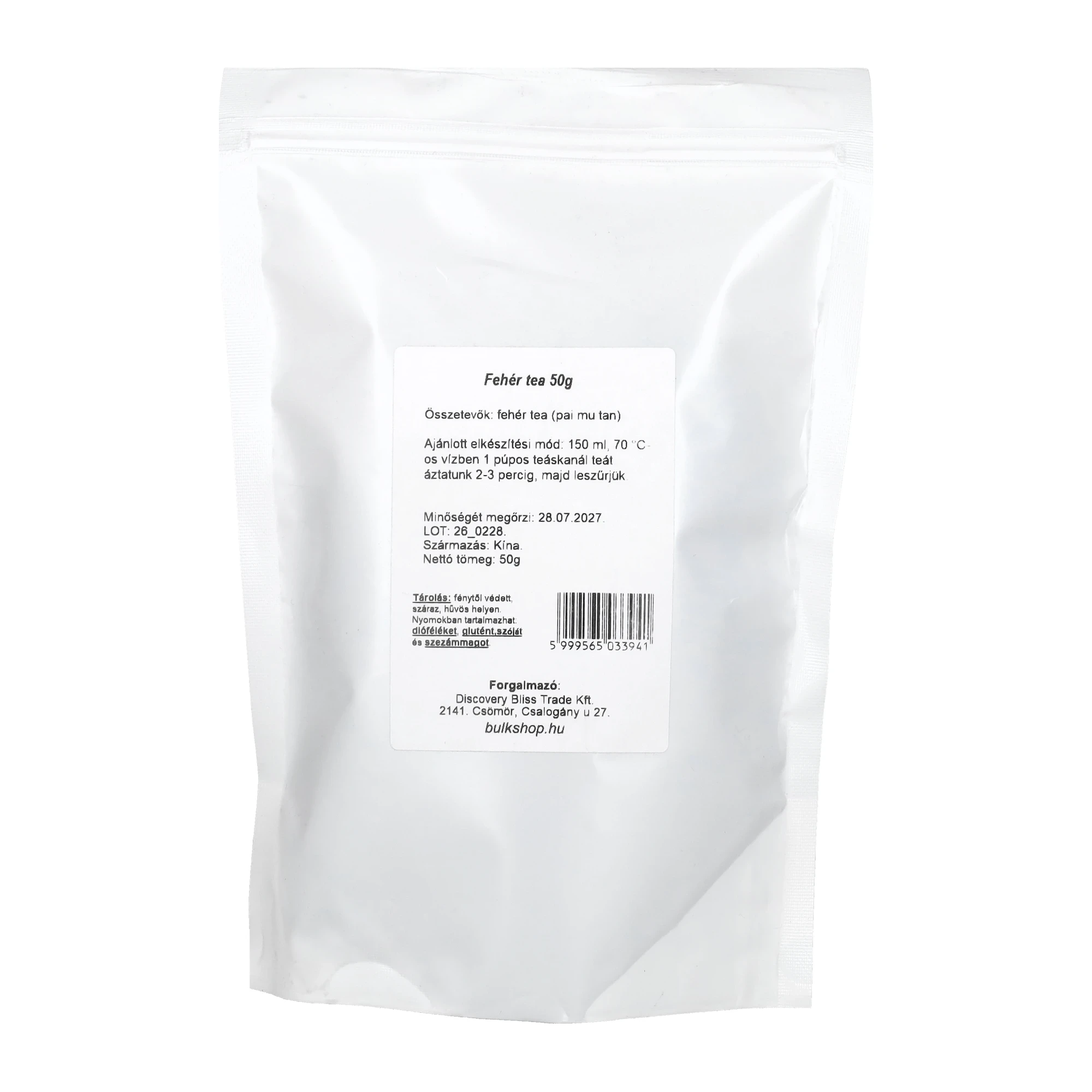 Bulkshop fehér tea Pai Mu Tan, 50g