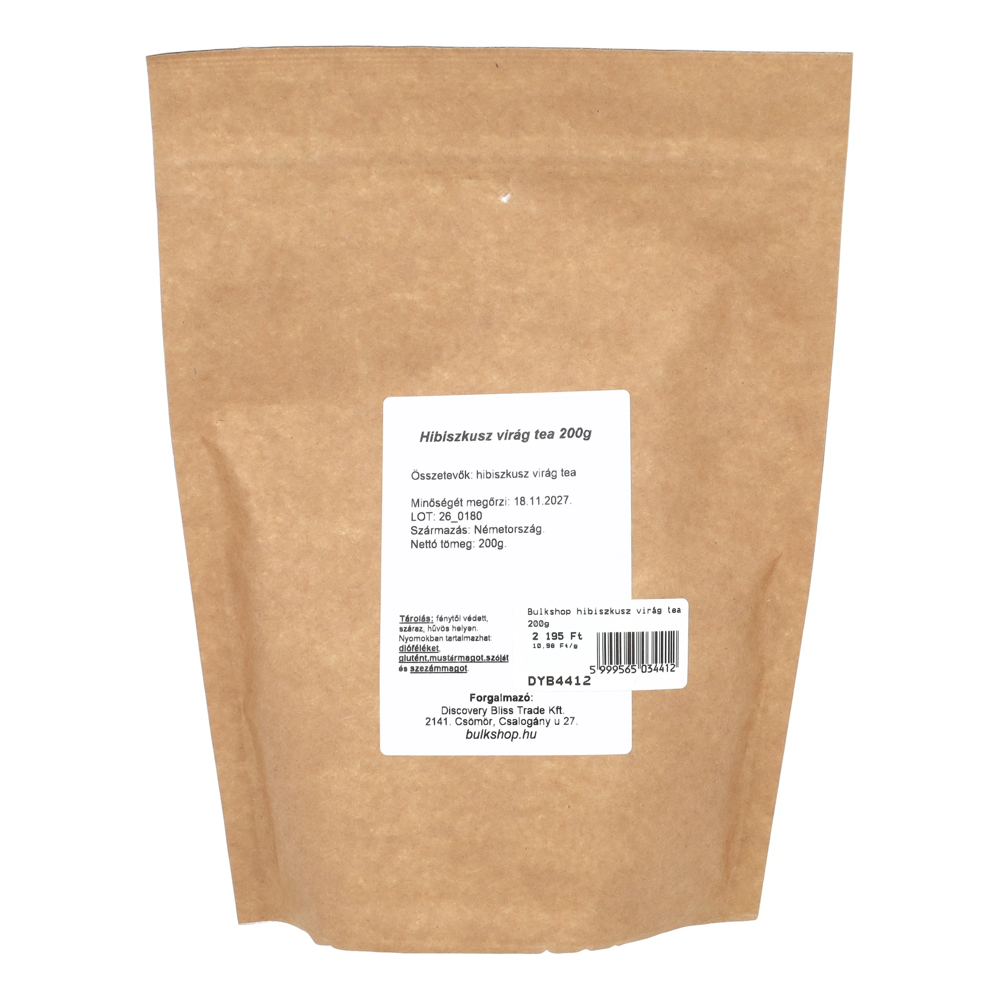 Bulkshop hibiszkusz virág tea 200g