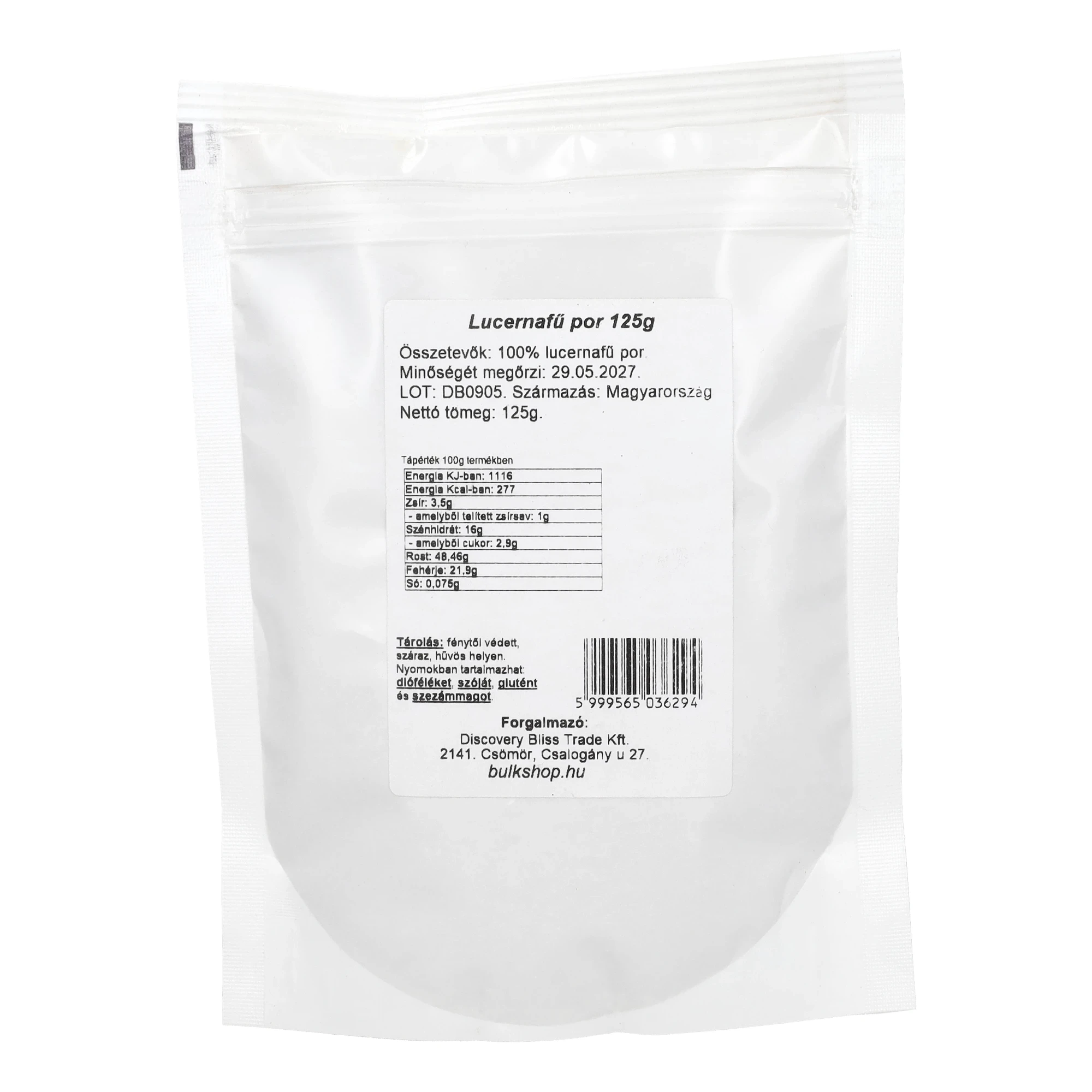Bulkshop lucernafű por 125g